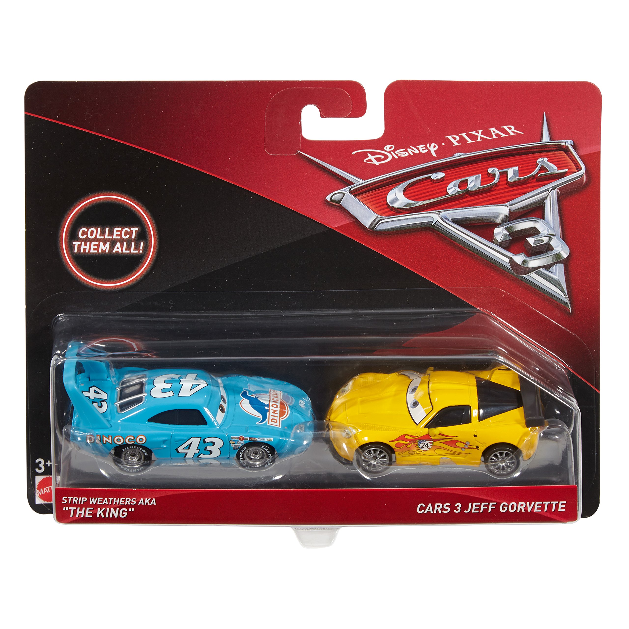 CARS 3 JEFF GORVETTE ジェフ　 カーズ ミニカー Disney/Pixar Cars The King & Jeff Gorvette Vehicle, 2 Pack